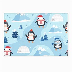 Christmas-seamless-pattern-with-penguin Postcards 5  x 7  (Pkg of 10)