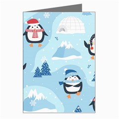 Christmas-seamless-pattern-with-penguin Greeting Card