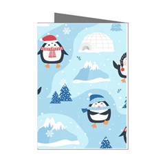 Christmas-seamless-pattern-with-penguin Mini Greeting Cards (Pkg of 8)