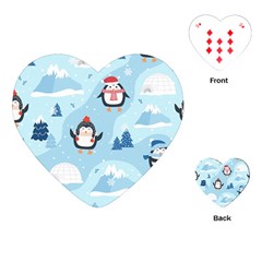 Christmas-seamless-pattern-with-penguin Playing Cards Single Design (Heart)