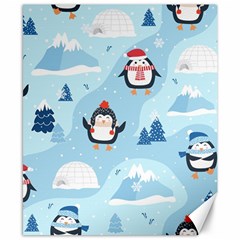Christmas-seamless-pattern-with-penguin Canvas 8  x 10 