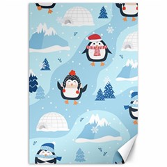 Christmas-seamless-pattern-with-penguin Canvas 20  x 30 