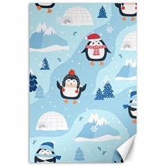 Christmas-seamless-pattern-with-penguin Canvas 24  x 36 