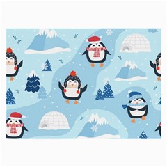 Christmas-seamless-pattern-with-penguin Large Glasses Cloth (2 Sides)