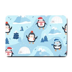 Christmas-seamless-pattern-with-penguin Small Doormat