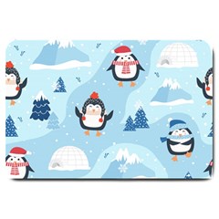 Christmas-seamless-pattern-with-penguin Large Doormat