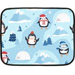 Christmas-seamless-pattern-with-penguin Fleece Blanket (Mini) 35 x27  Blanket