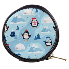 Christmas-seamless-pattern-with-penguin Mini Makeup Bag