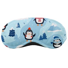 Christmas-seamless-pattern-with-penguin Sleep Mask