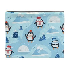 Christmas-seamless-pattern-with-penguin Cosmetic Bag (XL)