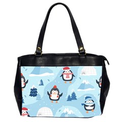 Christmas-seamless-pattern-with-penguin Oversize Office Handbag (2 Sides) by Grandong