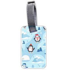 Christmas-seamless-pattern-with-penguin Luggage Tag (two Sides) by Grandong