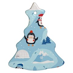 Christmas-seamless-pattern-with-penguin Ornament (Christmas Tree) 