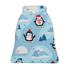 Christmas-seamless-pattern-with-penguin Bell Ornament (Two Sides)