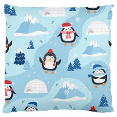 Christmas-seamless-pattern-with-penguin Large Cushion Case (One Side)