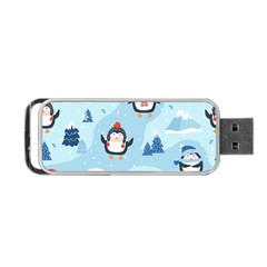 Christmas-seamless-pattern-with-penguin Portable USB Flash (Two Sides)