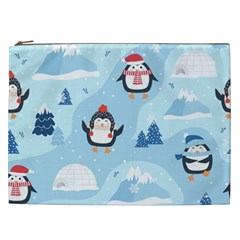 Christmas-seamless-pattern-with-penguin Cosmetic Bag (XXL)