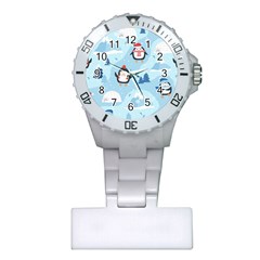 Christmas-seamless-pattern-with-penguin Plastic Nurses Watch