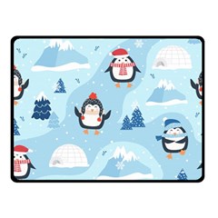 Christmas-seamless-pattern-with-penguin Two Sides Fleece Blanket (Small)