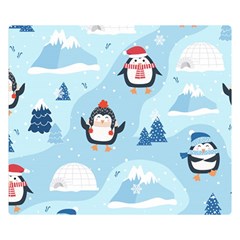 Christmas-seamless-pattern-with-penguin Two Sides Premium Plush Fleece Blanket (Small)