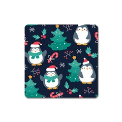 Colorful-funny-christmas-pattern      - Square Magnet by Grandong