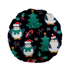 Colorful-funny-christmas-pattern      - Standard 15  Premium Flano Round Cushions by Grandong