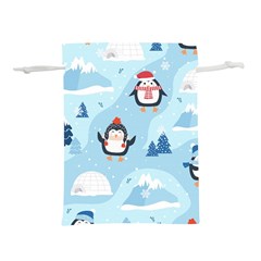 Christmas-seamless-pattern-with-penguin Lightweight Drawstring Pouch (M)