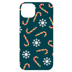 Christmas-seamless-pattern-with-candies-snowflakes Iphone 14 Plus Black Uv Print Case by Grandong