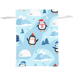 Christmas-seamless-pattern-with-penguin Lightweight Drawstring Pouch (XL)