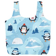 Christmas-seamless-pattern-with-penguin Full Print Recycle Bag (XXL)