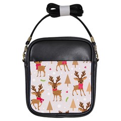 Christmas-seamless-pattern-with-reindeer Girls Sling Bag