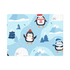 Christmas-seamless-pattern-with-penguin Premium Plush Fleece Blanket (Mini)