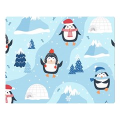 Christmas-seamless-pattern-with-penguin Premium Plush Fleece Blanket (Large)