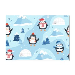 Christmas-seamless-pattern-with-penguin Crystal Sticker (A4)