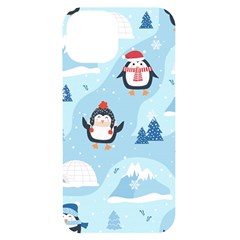 Christmas-seamless-pattern-with-penguin iPhone 14 Black UV Print Case
