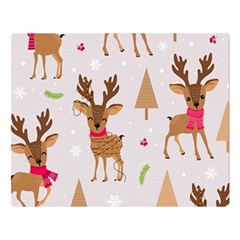 Christmas-seamless-pattern-with-reindeer Premium Plush Fleece Blanket (large)