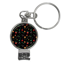 Christmas Pattern Texture Colorful Wallpaper Nail Clippers Key Chain