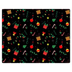 Christmas Paper Stars Pattern Texture Background Colorful Colors Seamless Copy Two Sides Premium Plush Fleece Blanket (medium) by Grandong