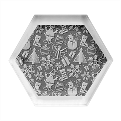 Christmas Background Seamless Pattern Pattern Hexagon Wood Jewelry Box by Grandong