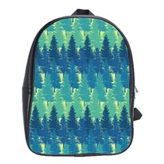 Christmas Trees Pattern Digital Paper Seamless School Bag (large) by Grandong