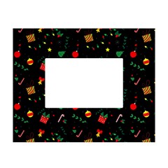 Christmas Paper Stars Pattern Texture Background Colorful Colors Seamless Copy White Tabletop Photo Frame 4 x6  by Grandong