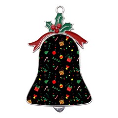 Christmas Paper Stars Pattern Texture Background Colorful Colors Seamless Copy Metal Holly Leaf Bell Ornament by Grandong