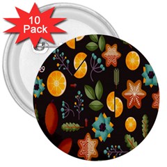 Christmas-seamless-pattern   - 3  Buttons (10 Pack)  by Grandong