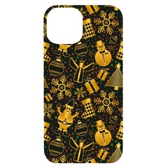 Christmas Background Seamless Pattern Pattern Iphone 14 Black Uv Print Case by Grandong