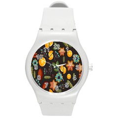 Christmas-seamless-pattern   - Round Plastic Sport Watch (m) by Grandong