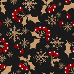 Christmas-pattern-with-snowflakes-berries Play Mat (rectangle) by Grandong