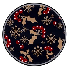 Christmas-pattern-with-snowflakes-berries Wireless Fast Charger(black) by Grandong