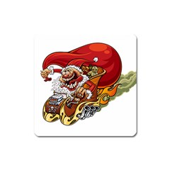 Funny Santa Claus Christmas Square Magnet by Grandong