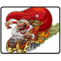 Funny Santa Claus Christmas Fleece Blanket (medium) by Grandong