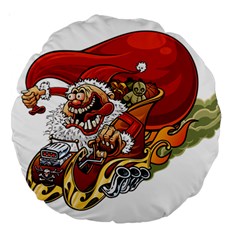 Funny Santa Claus Christmas Large 18  Premium Round Cushions by Grandong